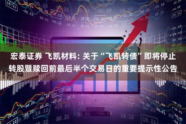 宏泰证券 飞凯材料: 关于“飞凯转债”即将停止转股暨赎回前最后半个交易日的重要提示性公告