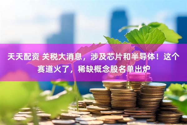 天天配资 关税大消息，涉及芯片和半导体！这个赛道火了，稀缺概念股名单出炉