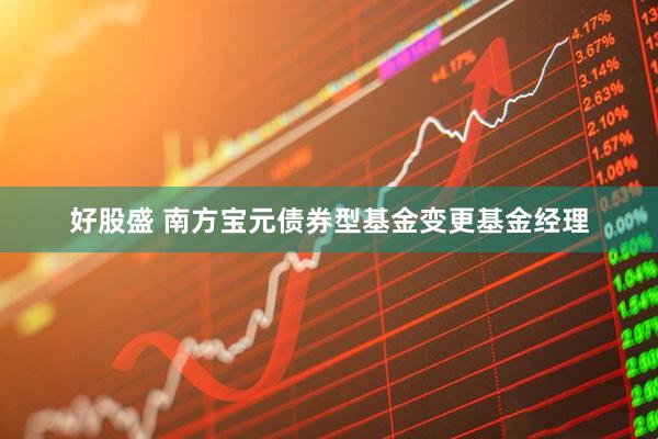 好股盛 南方宝元债券型基金变更基金经理